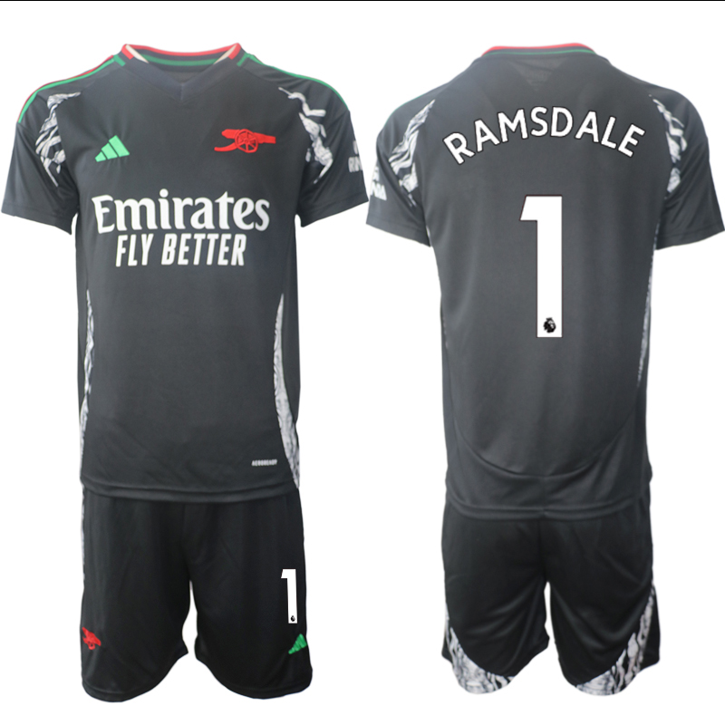 Men 2024-2025 Club Arsenal away Black #1 Soccer Jersey->arsenal jersey->Soccer Club Jersey